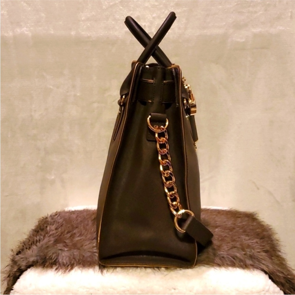 NWT MK BROWN Large Brown Bag w/Gold Trim and Chain Strap-Hamilton Speccio - Picture 11 of 11